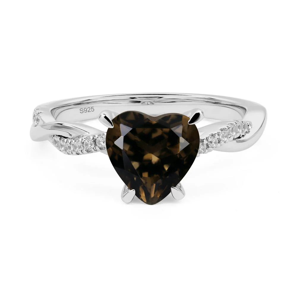 Smoky Quartz Heart Twist Ring - Image 2