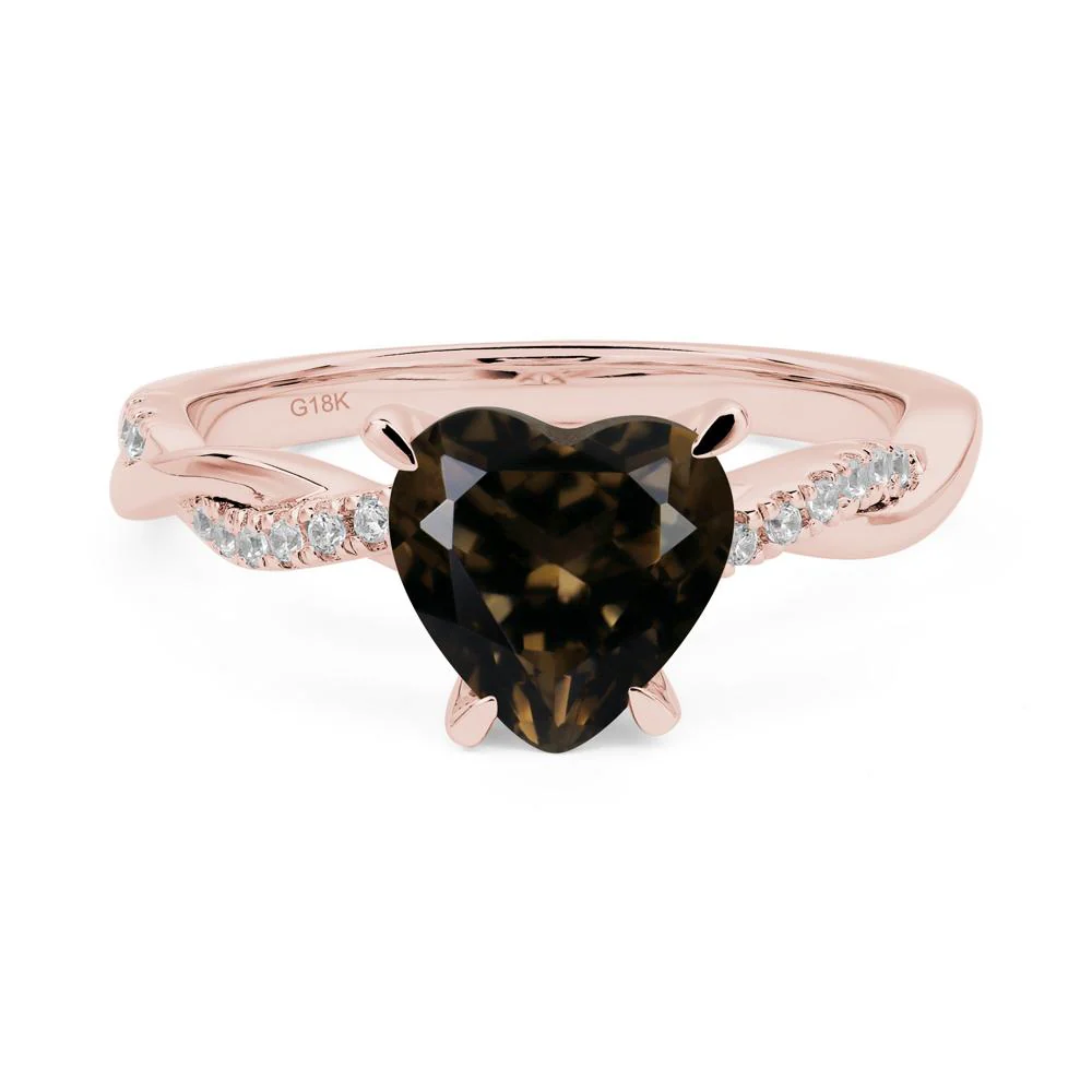 Smoky Quartz Heart Twist Ring - Image 9