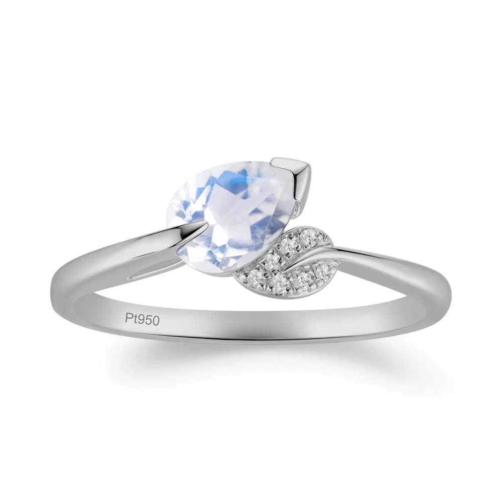 Twisted Leaf Pear Cut Moonstone Ring