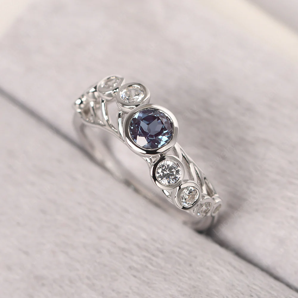 Twisted Multi Stone Alexandrite Ring - Image 2