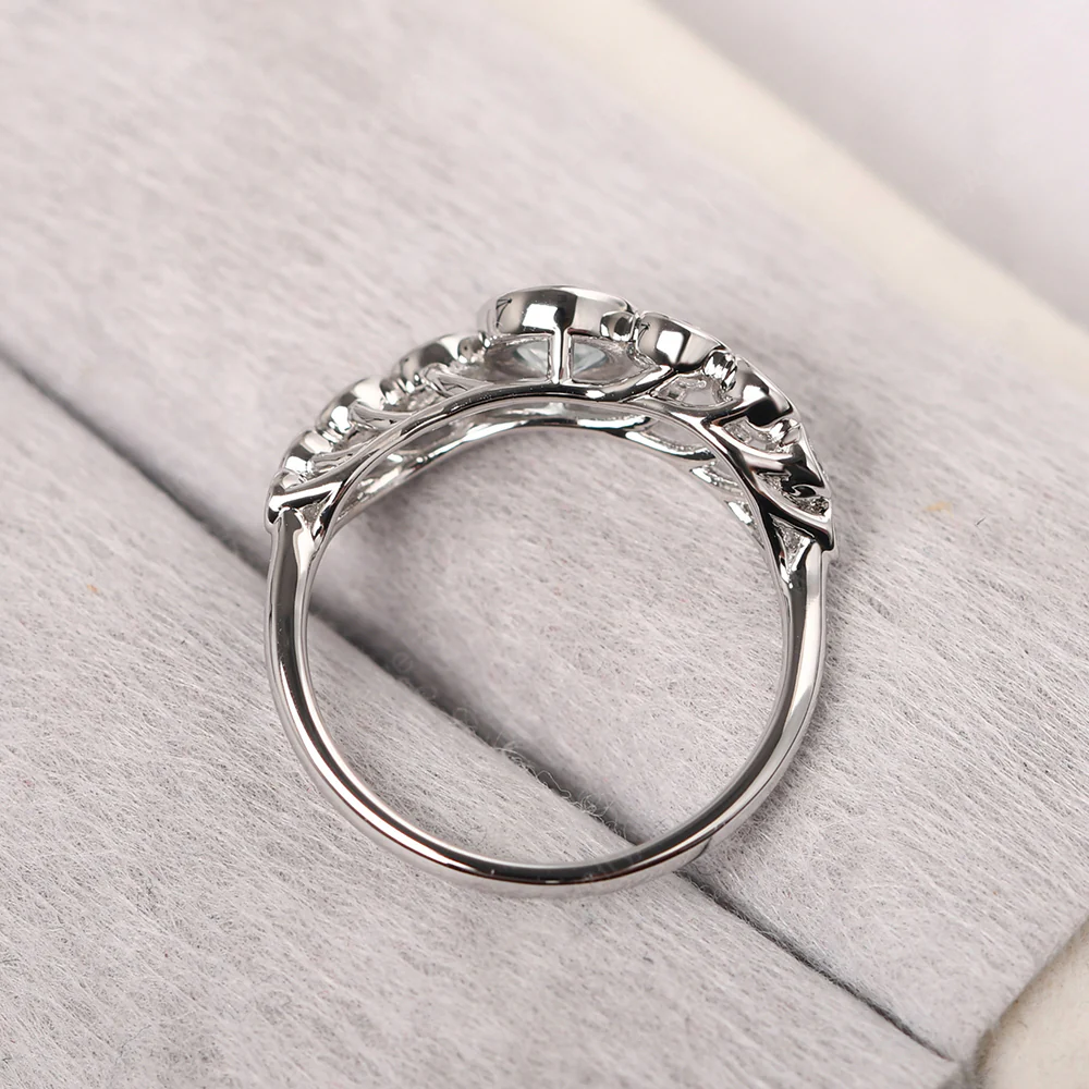 Twisted Multi Stone Aquamarine Ring - Image 3