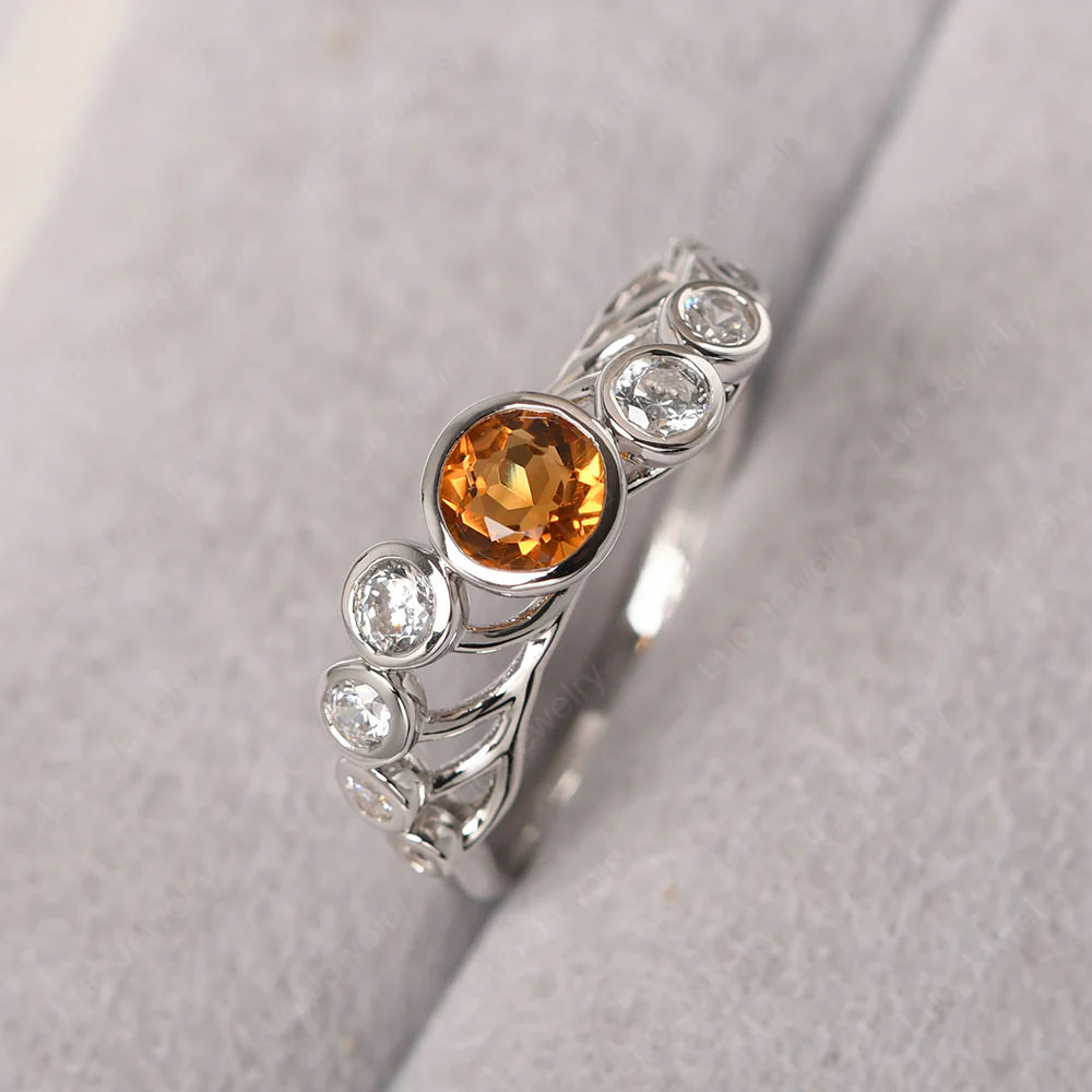 Twisted Multi Stone Citrine Ring - Image 2