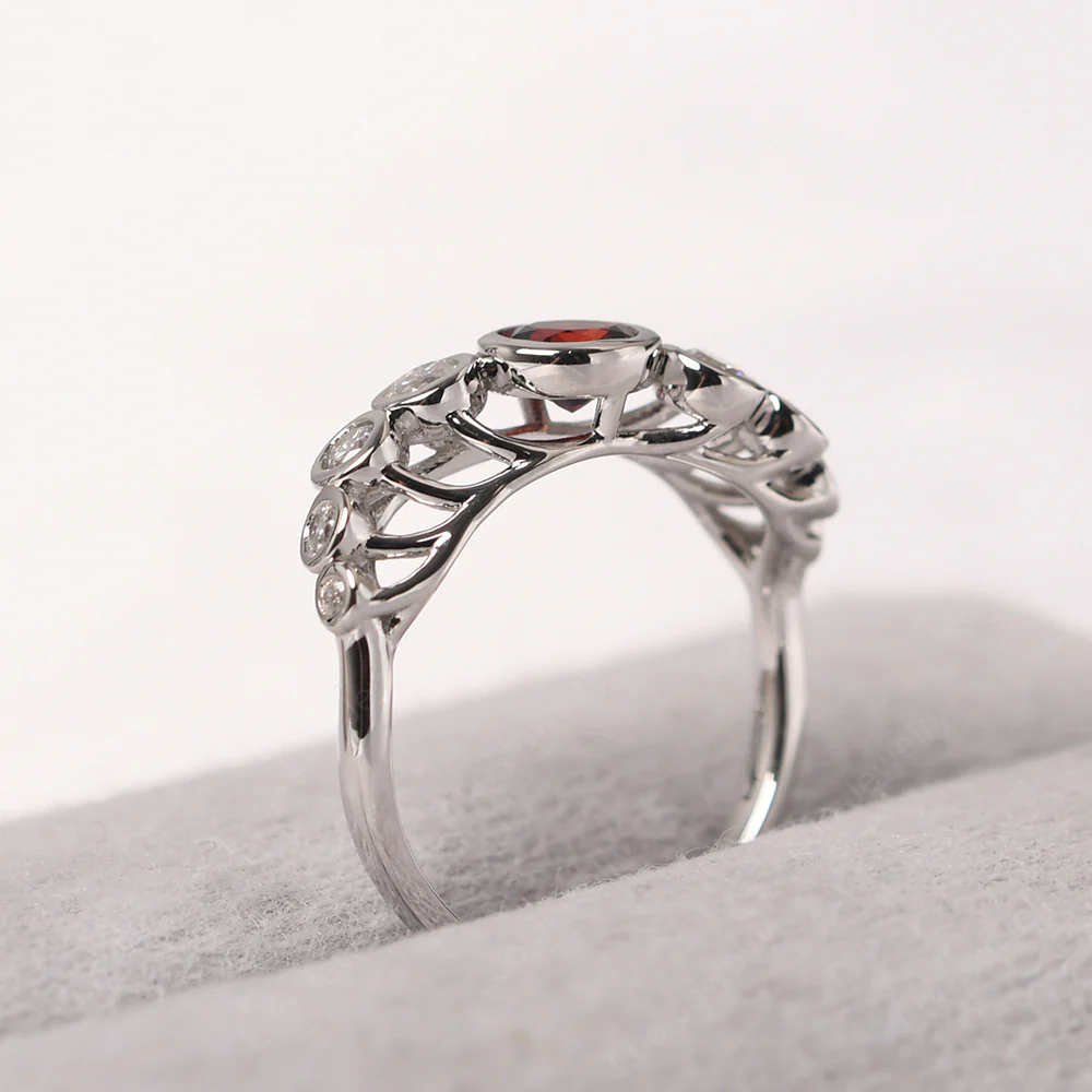 Twisted Multi Stone Garnet Ring - Image 4