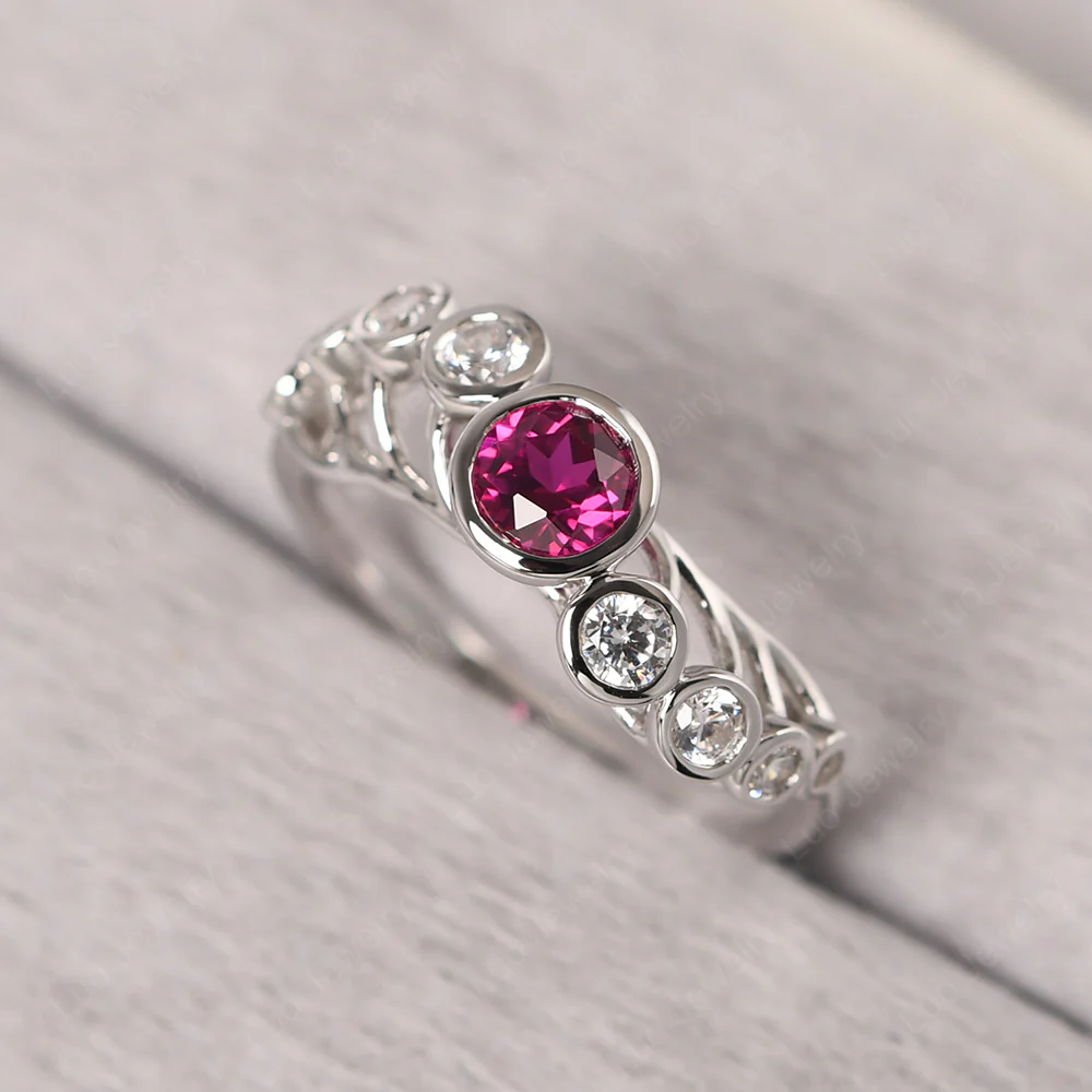 Twisted Multi Stone Ruby Ring