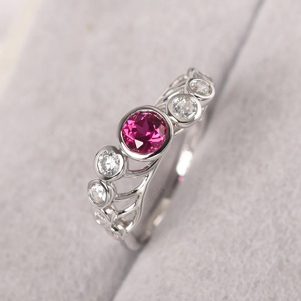 Twisted Multi Stone Ruby Ring - Image 2
