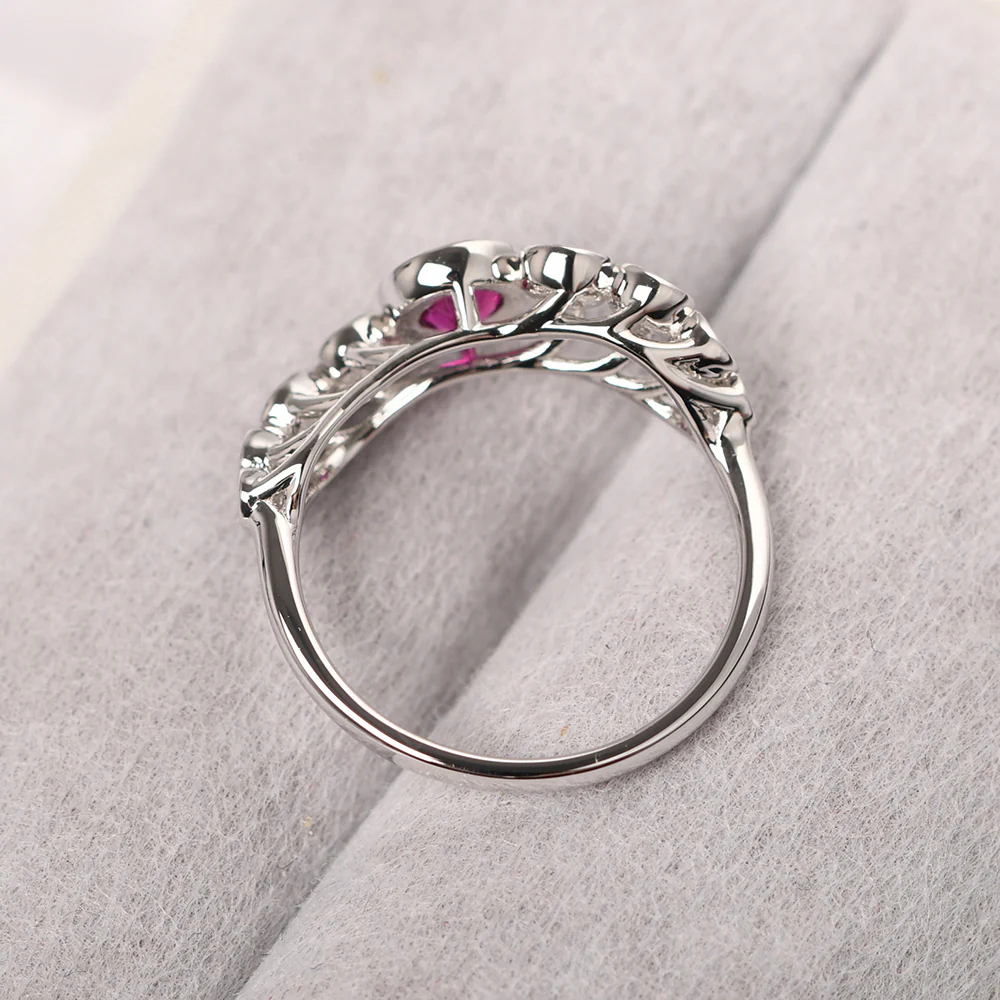 Twisted Multi Stone Ruby Ring - Image 3