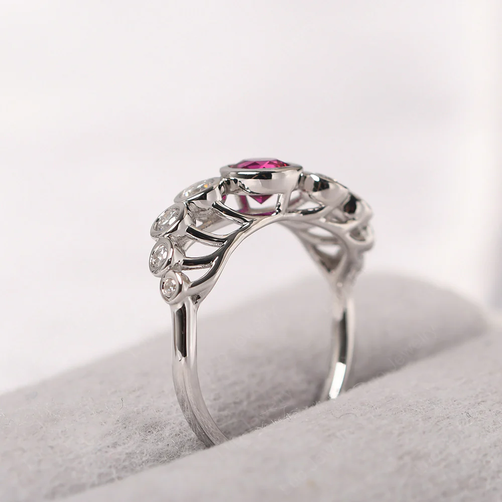 Twisted Multi Stone Ruby Ring - Image 4
