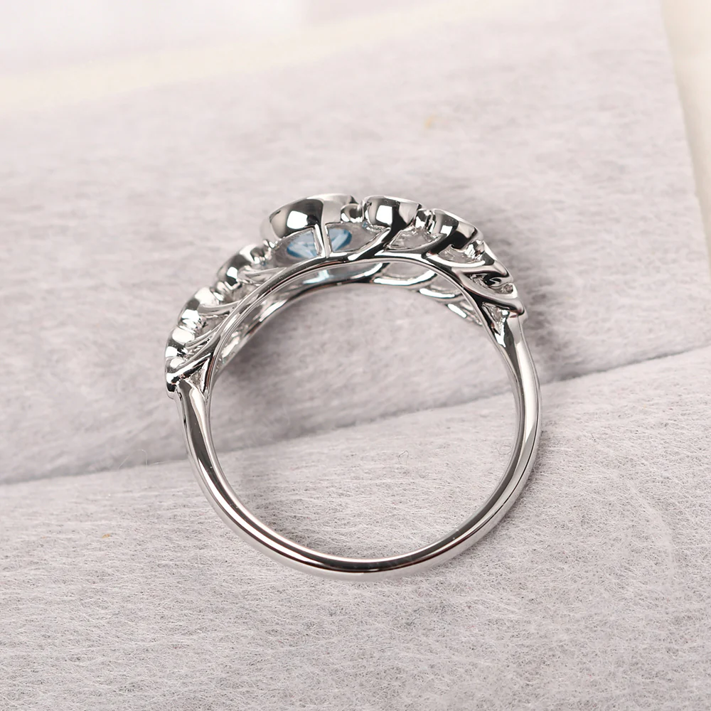 Twisted Multi Stone Swiss Blue Topaz Ring - Image 3