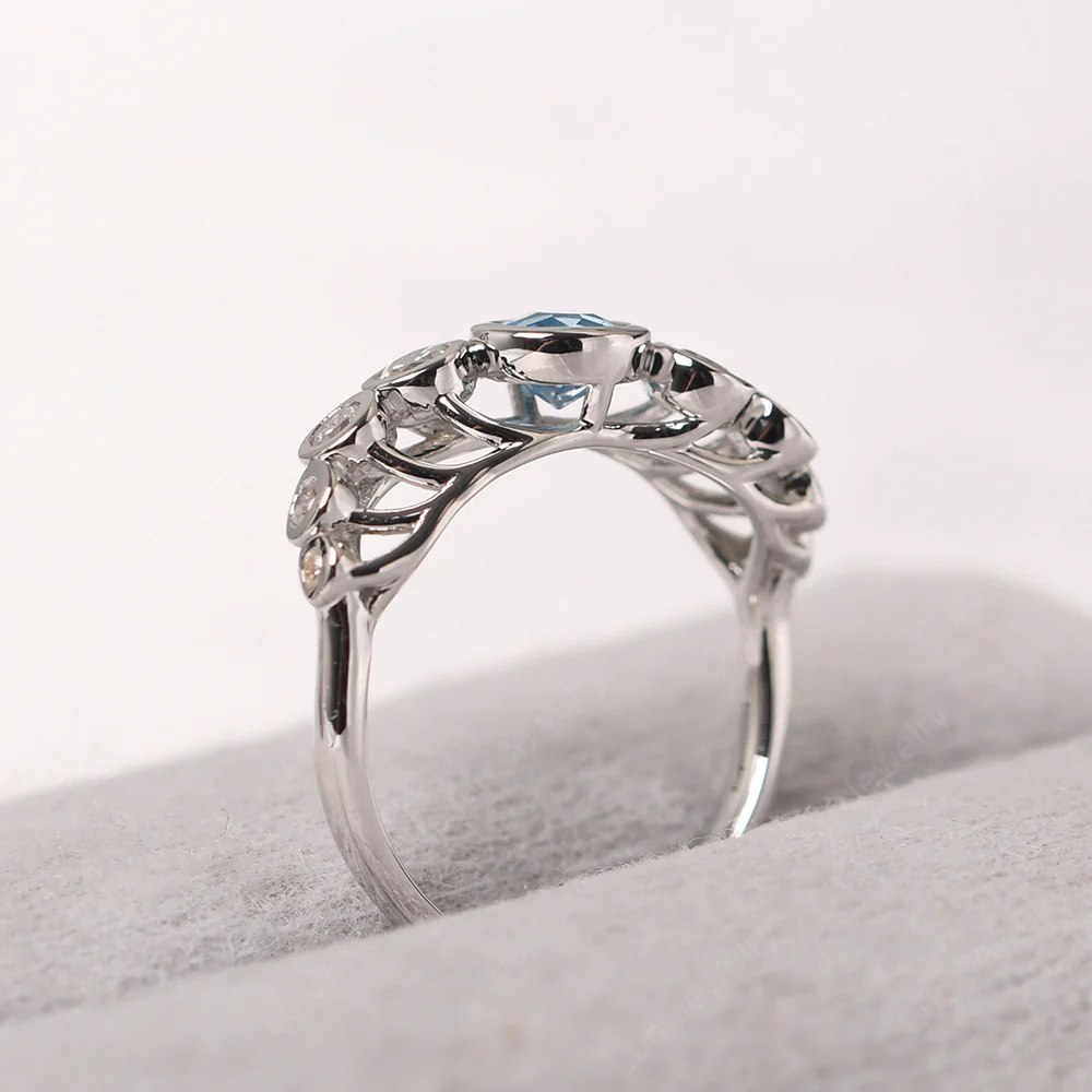 Twisted Multi Stone Swiss Blue Topaz Ring - Image 4