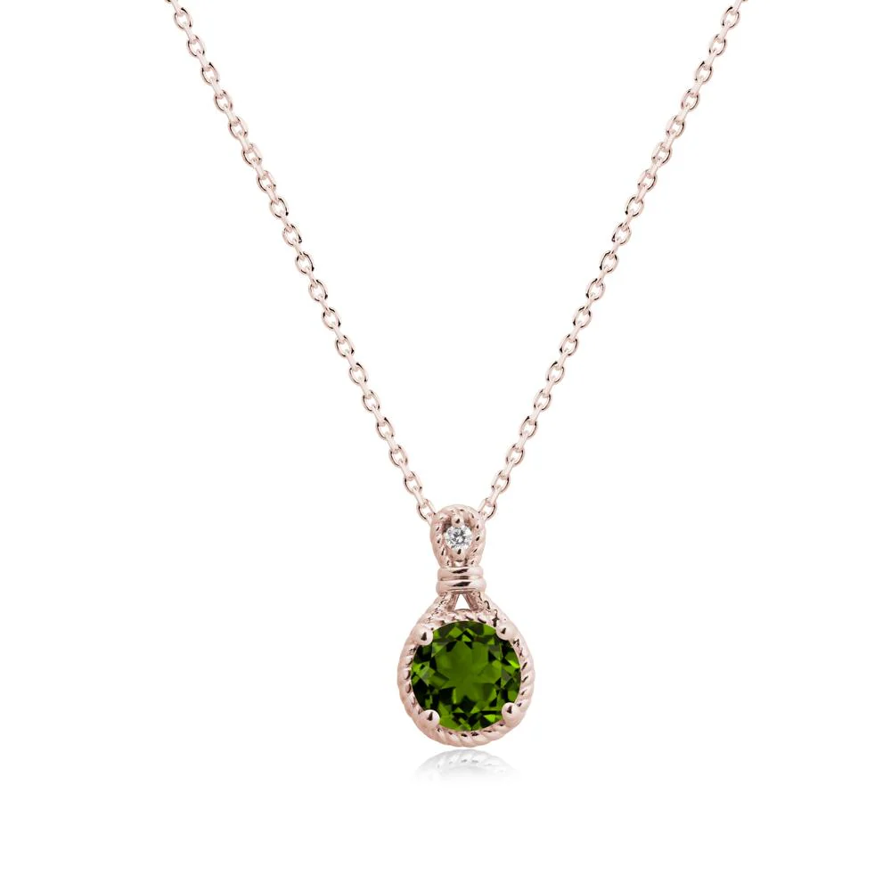 Twisted Rope Halo Diopside Pendant - Image 2