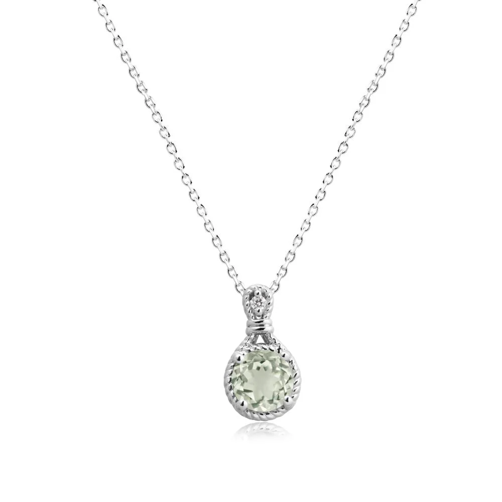 Twisted Rope Halo Green Amethyst Pendant - Image 5
