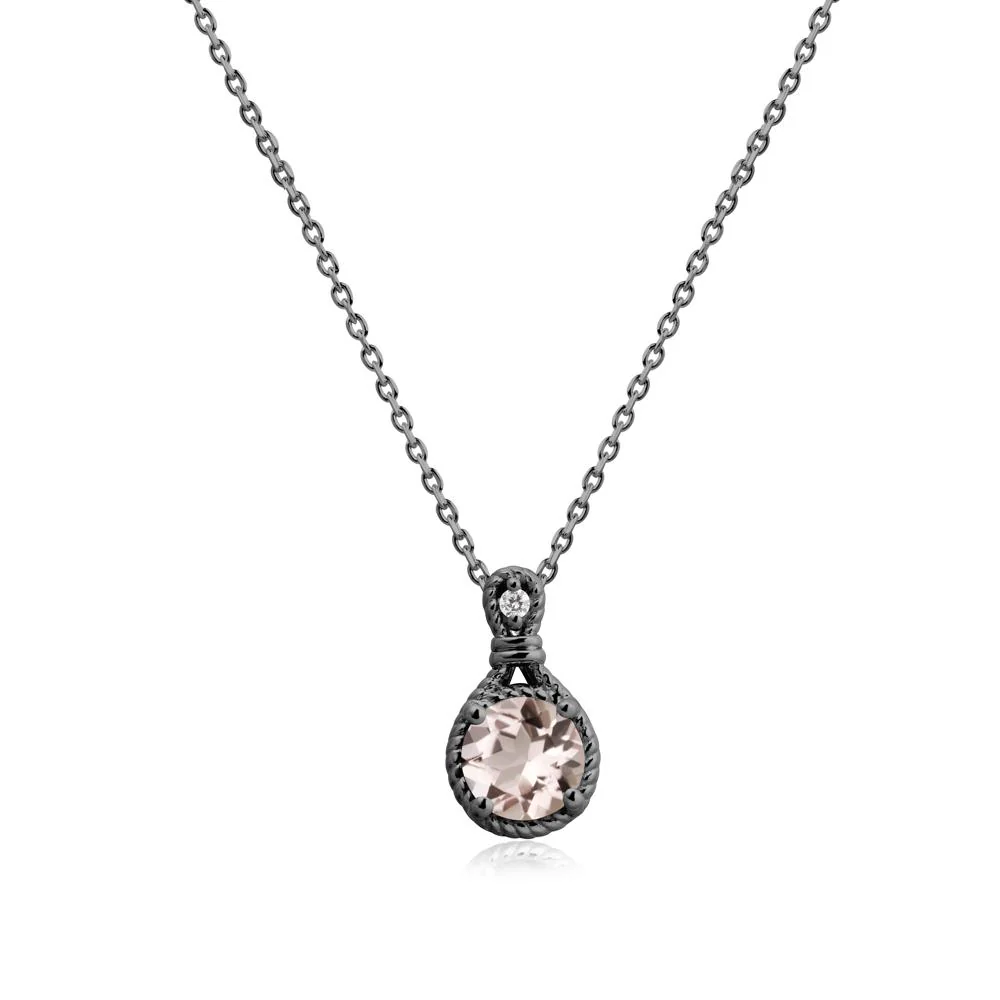 Twisted Rope Halo Morganite Pendant - Image 8