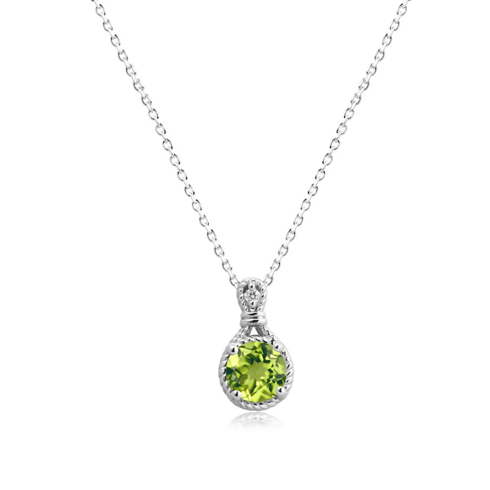 Twisted Rope Halo Peridot Pendant - Image 3
