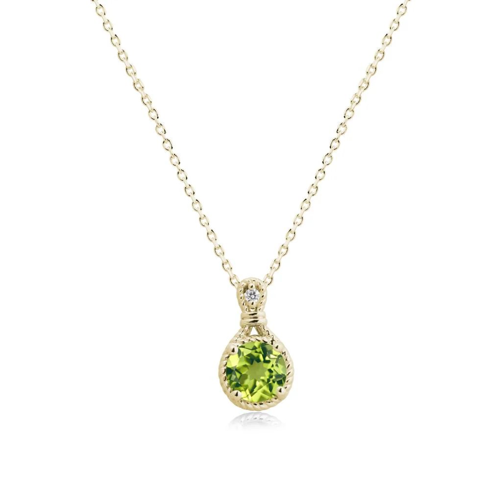 Twisted Rope Halo Peridot Pendant - Image 4