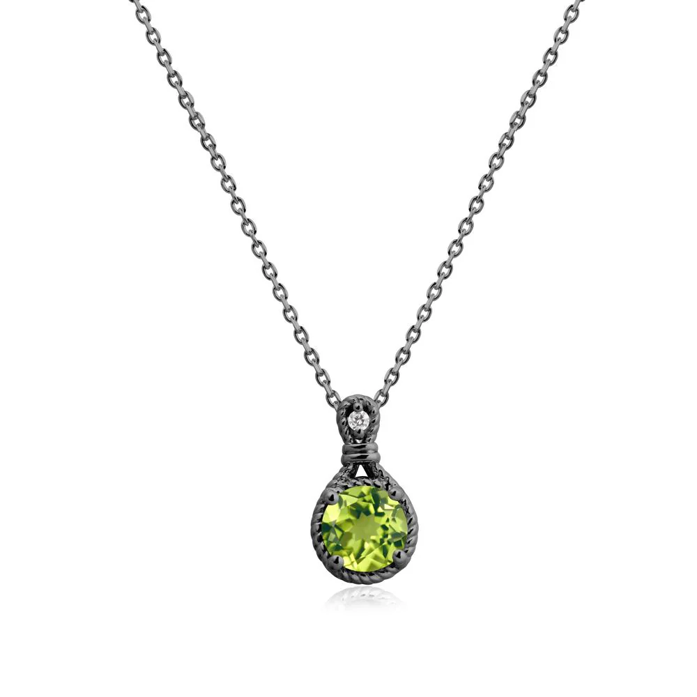 Twisted Rope Halo Peridot Pendant - Image 8