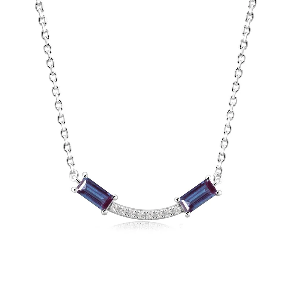Two Baguette Alexandrite Necklace - Image 6