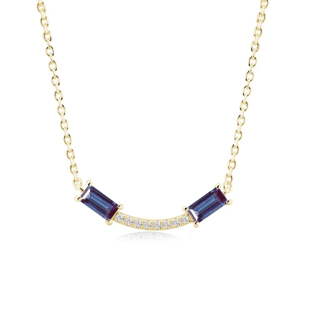 Two Baguette Alexandrite Necklace - Image 7