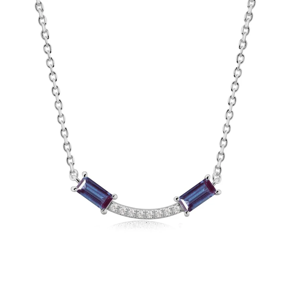 Two Baguette Alexandrite Necklace - Image 8