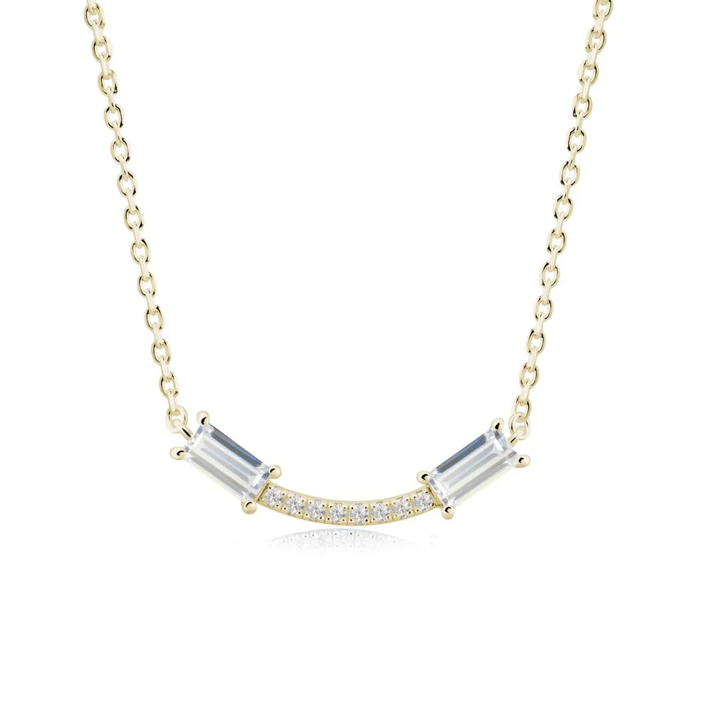 Two Baguette Cubic Zirconia Necklace