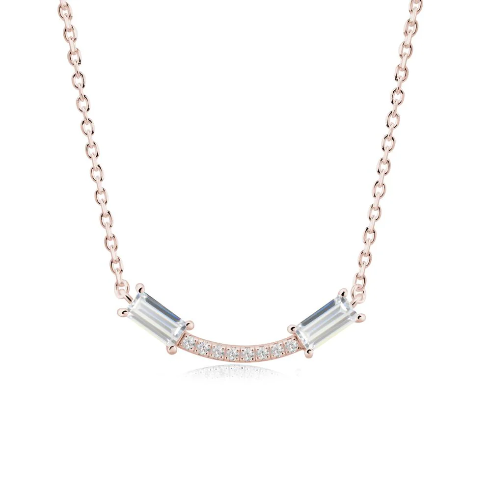 Two Baguette Cubic Zirconia Necklace - Image 5