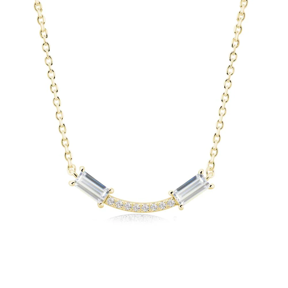 Two Baguette Cubic Zirconia Necklace - Image 8