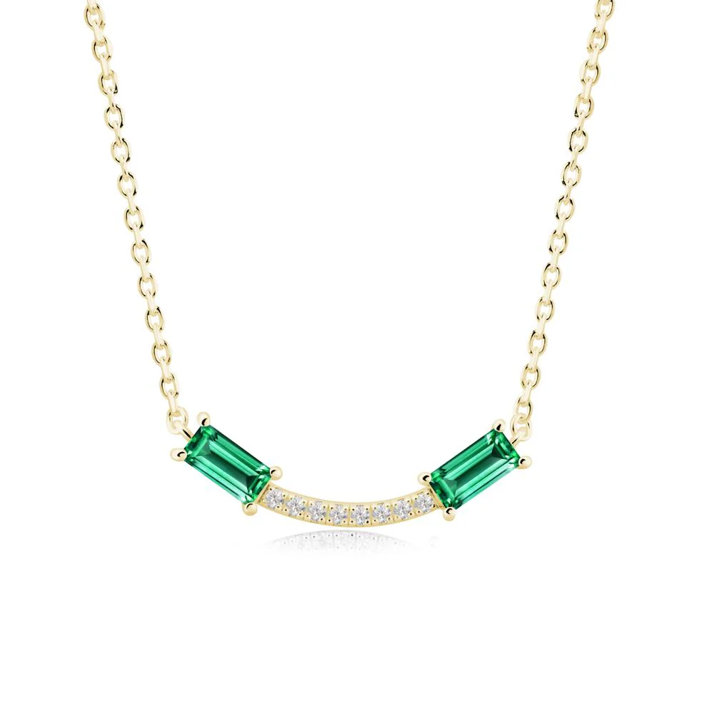 Two Baguette Emerald Necklace - Image 9