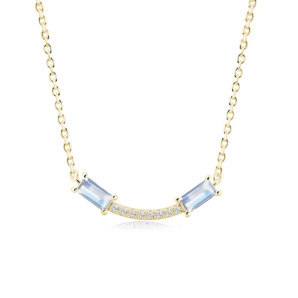 Two Baguette Moonstone Necklace - Image 6