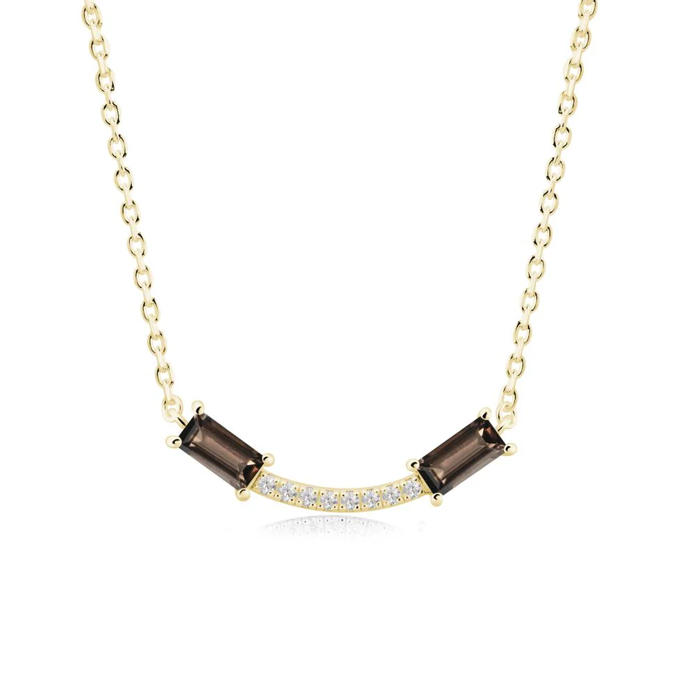 Two Baguette Smoky Quartz Necklace - Image 7