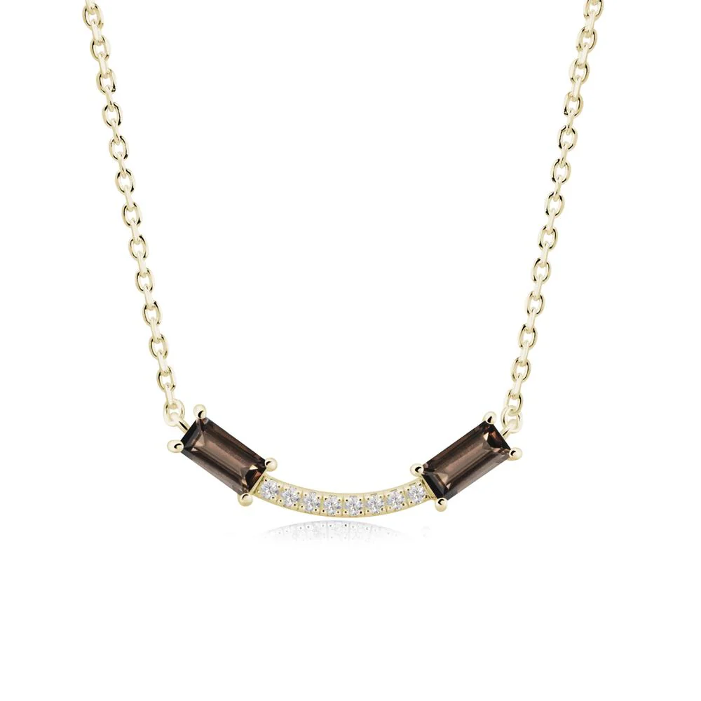 Two Baguette Smoky Quartz Necklace - Image 8