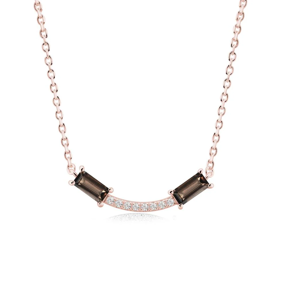 Two Baguette Smoky Quartz Necklace - Image 9