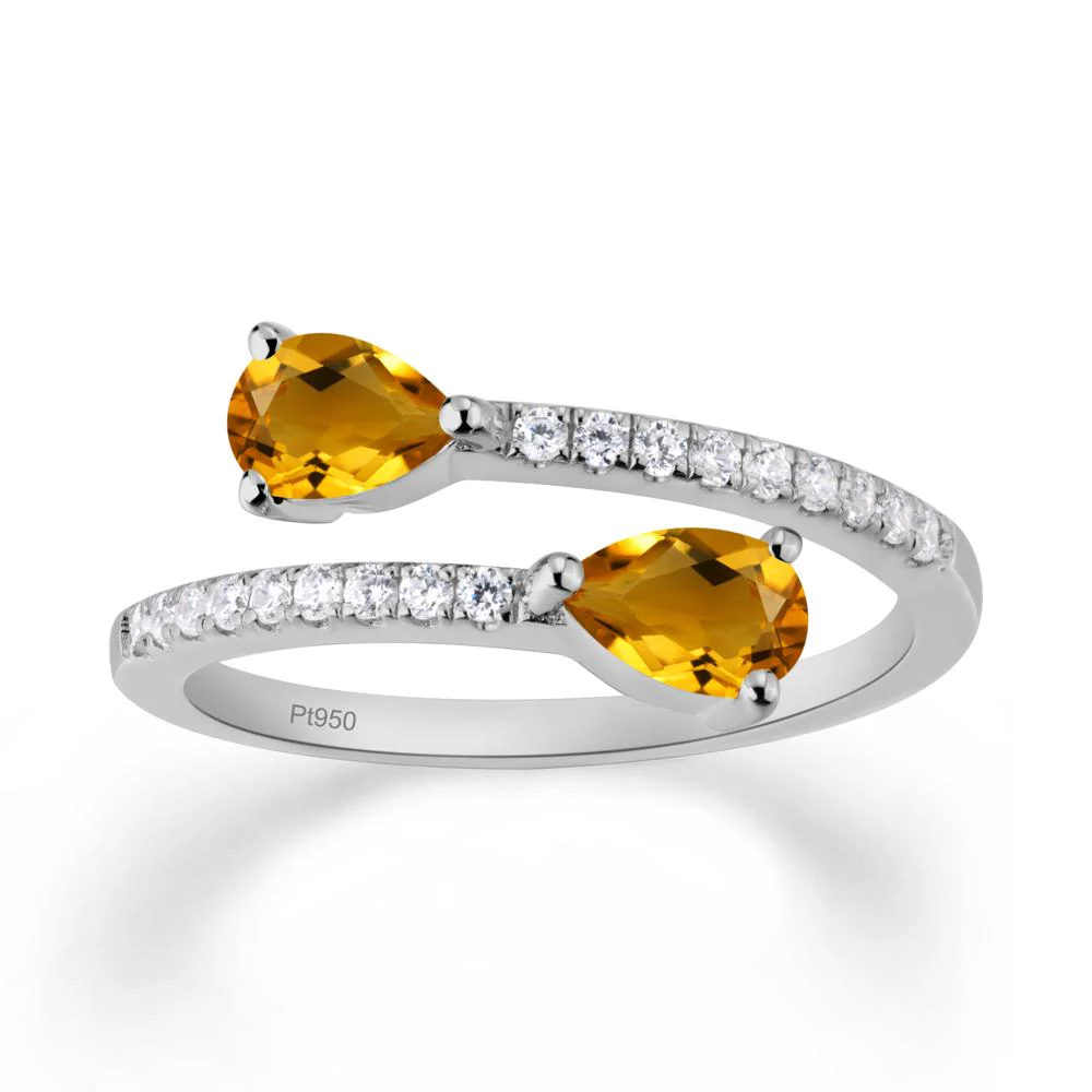 Two Stone Citrine Open Ring - Image 6