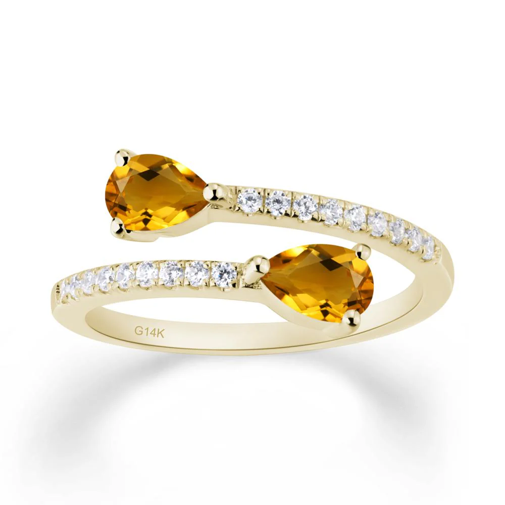Two Stone Citrine Open Ring - Image 9