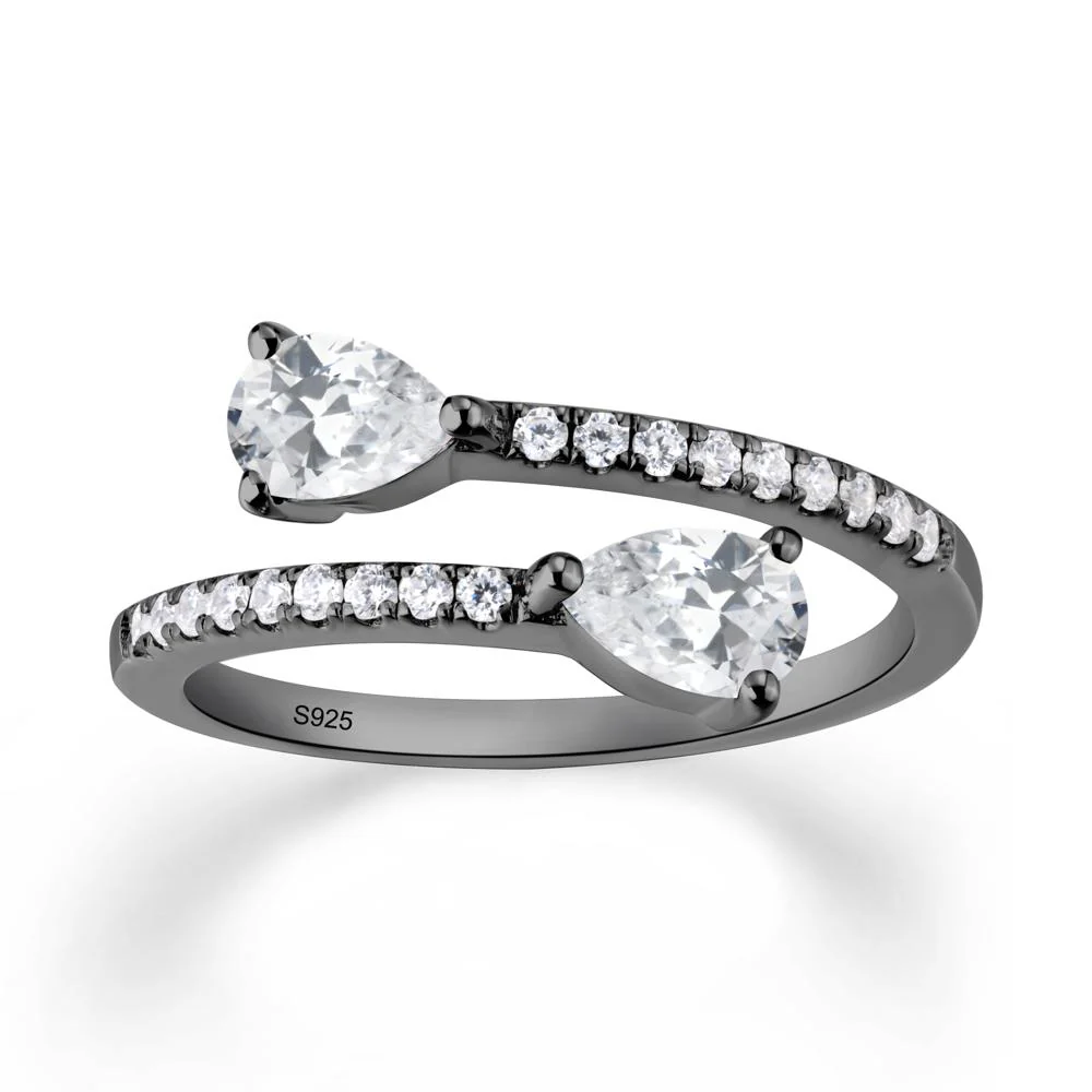 Two Stone Cubic Zirconia Open Ring