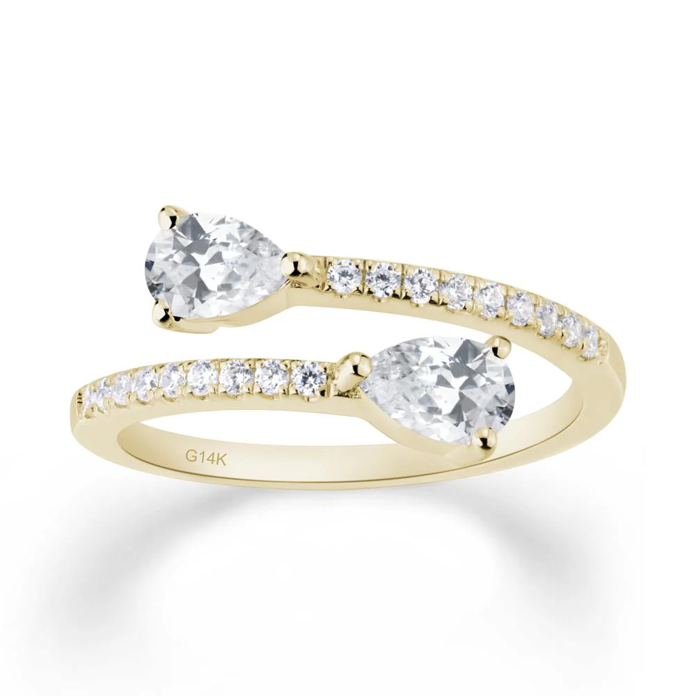 Two Stone Cubic Zirconia Open Ring - Image 8