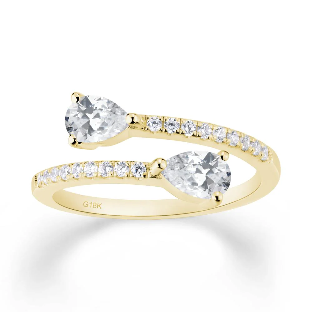 Two Stone Cubic Zirconia Open Ring - Image 9