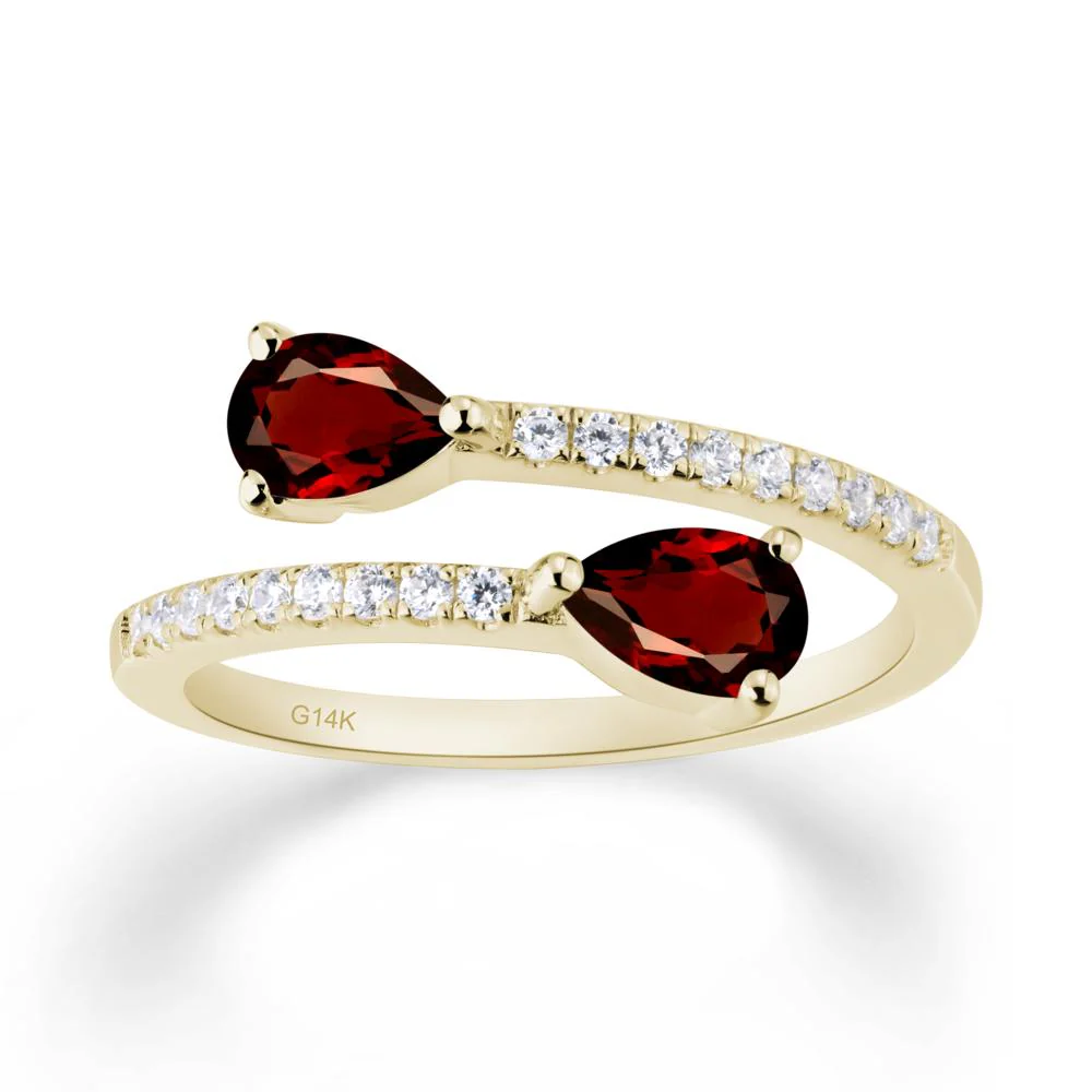 Two Stone Garnet Open Ring