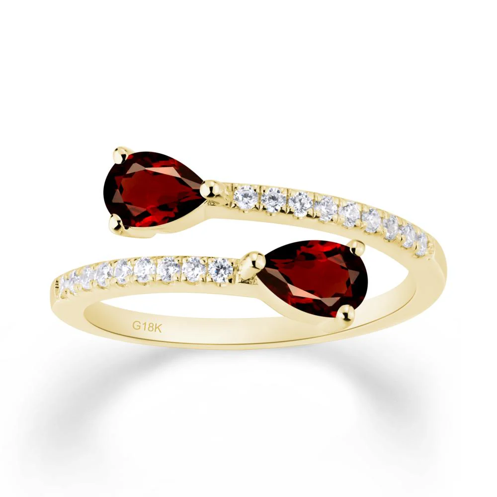 Two Stone Garnet Open Ring - Image 7