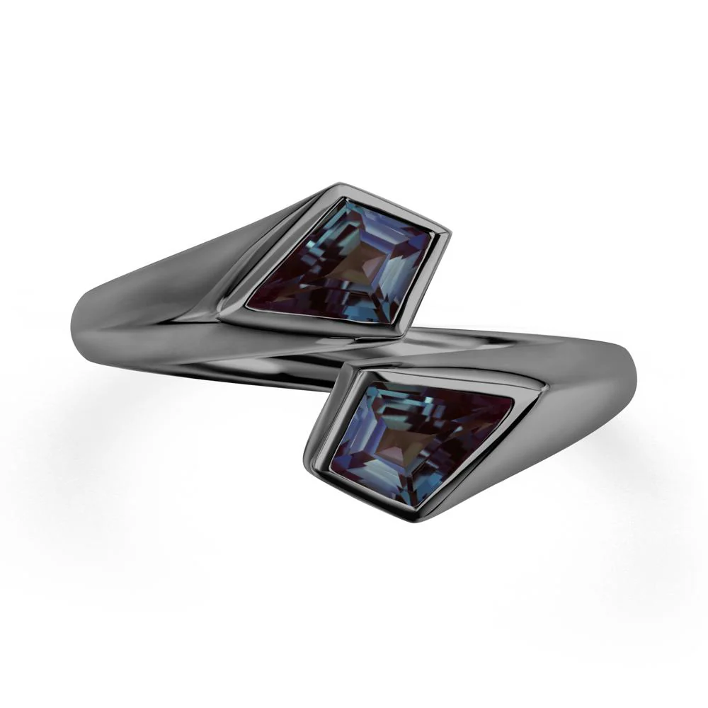 Two Stone Kite Cut Alexandrite Ring - Image 2