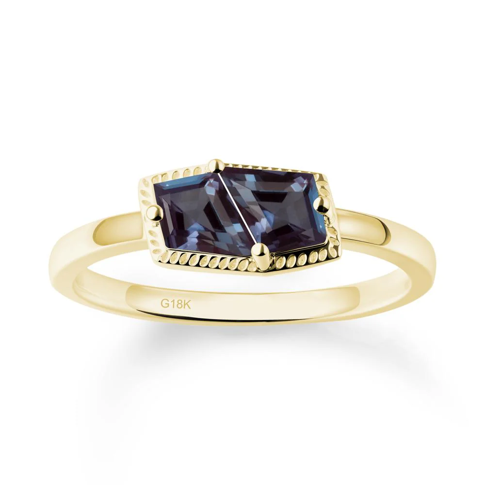 Two Stone Kite Shaped Alexandrite Ring - Image 7