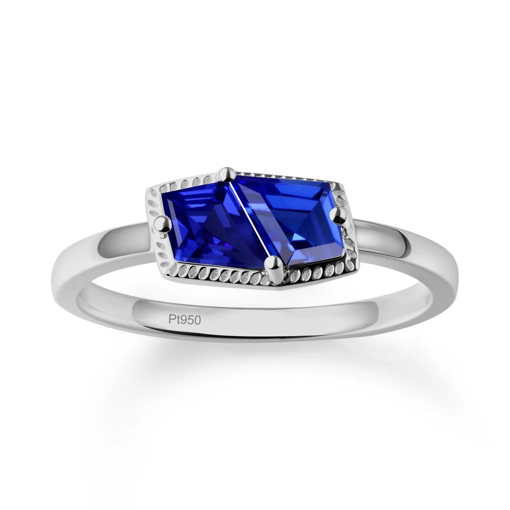 Two Stone Kite Shaped Sapphire Ring - Image 8