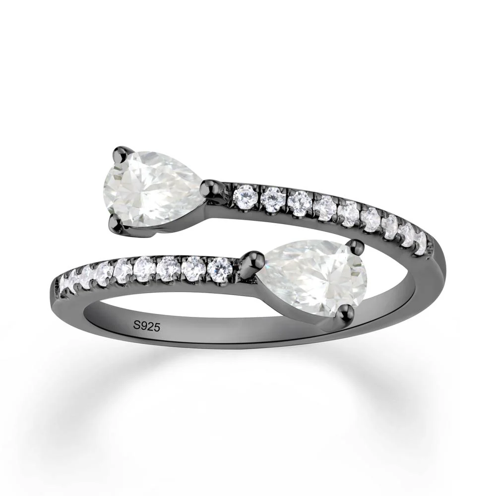 Two Stone Moissanite Open Ring - Image 3