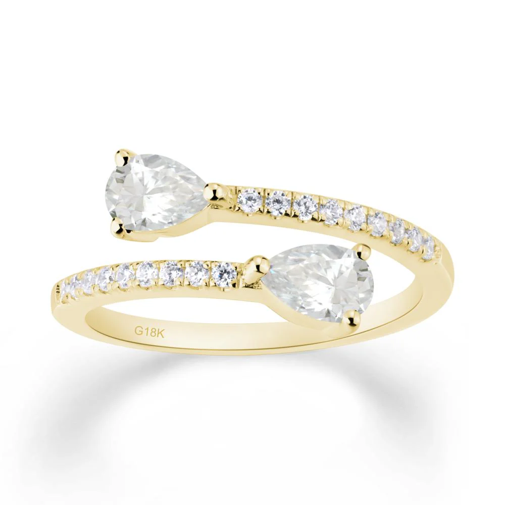 Two Stone Moissanite Open Ring - Image 5