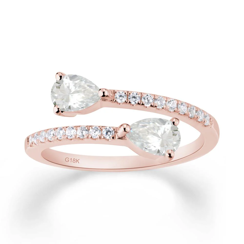 Two Stone Moissanite Open Ring - Image 7