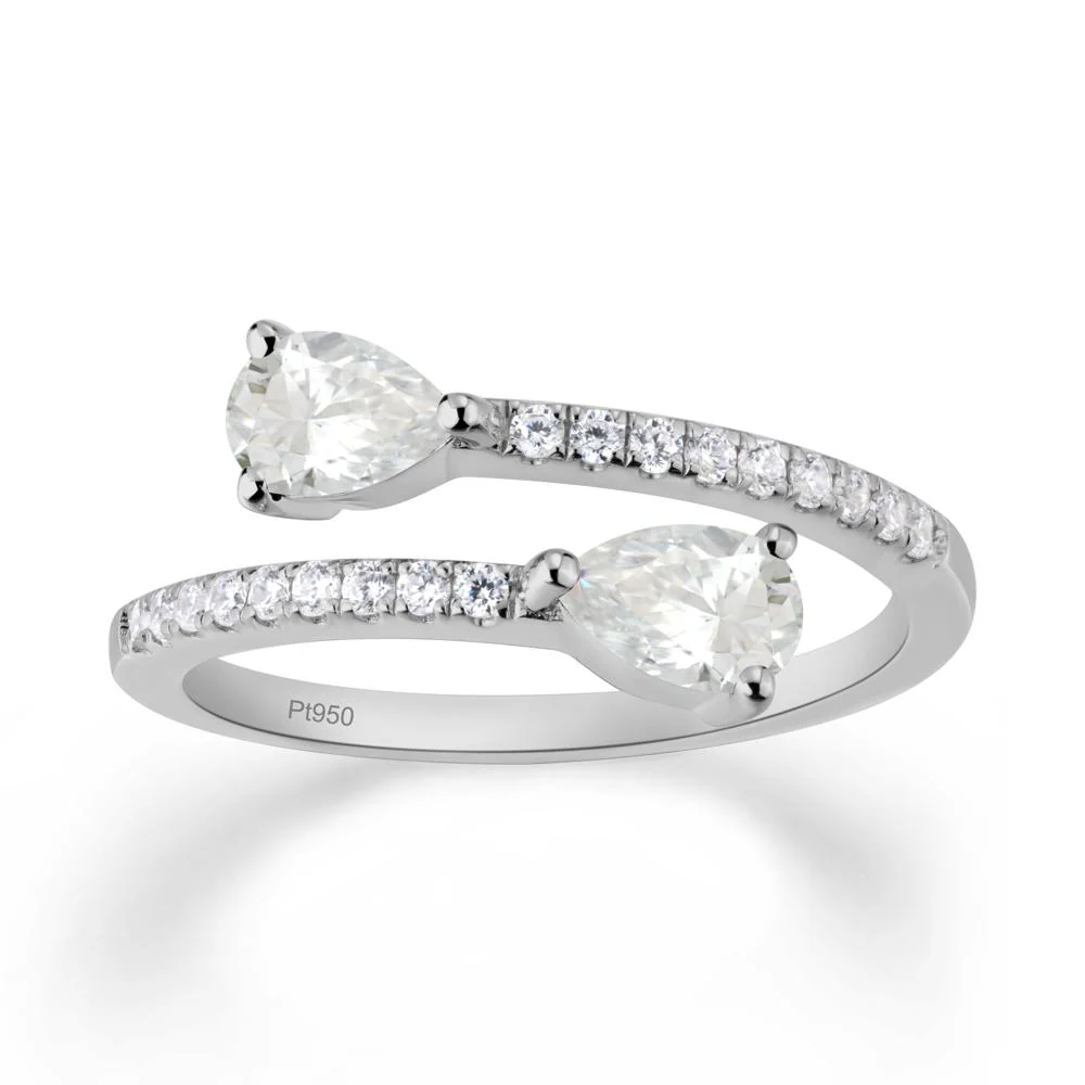 Two Stone Moissanite Open Ring - Image 9