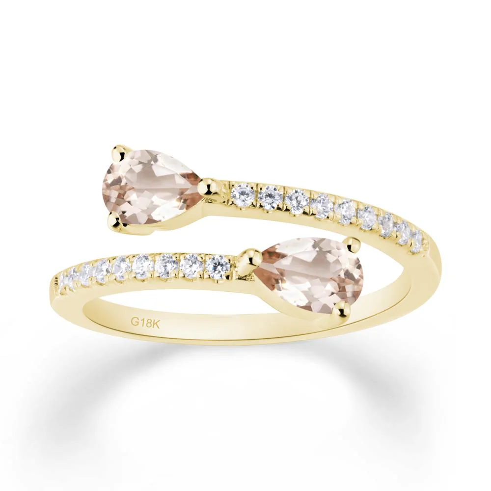 Two Stone Morganite Open Ring - Image 2