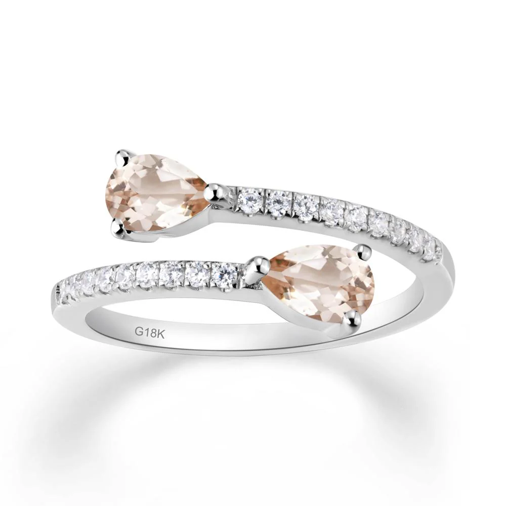 Two Stone Morganite Open Ring - Image 3