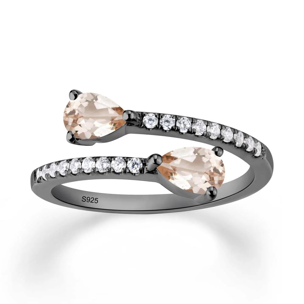 Two Stone Morganite Open Ring - Image 4