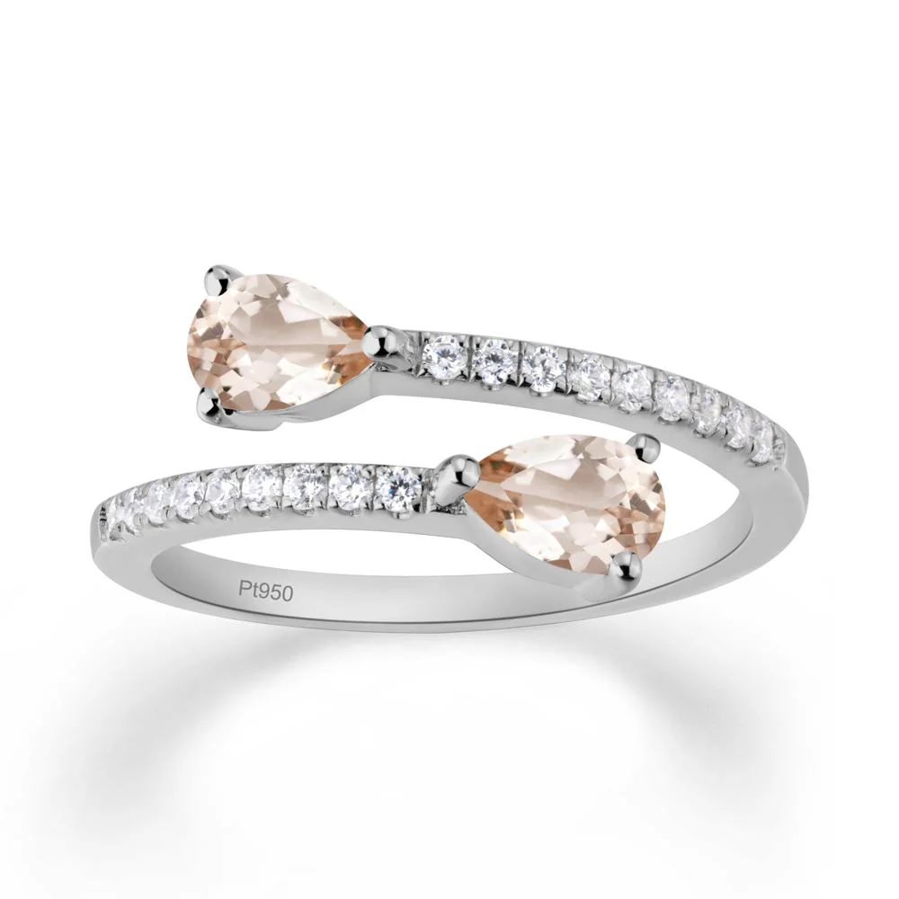 Two Stone Morganite Open Ring - Image 7