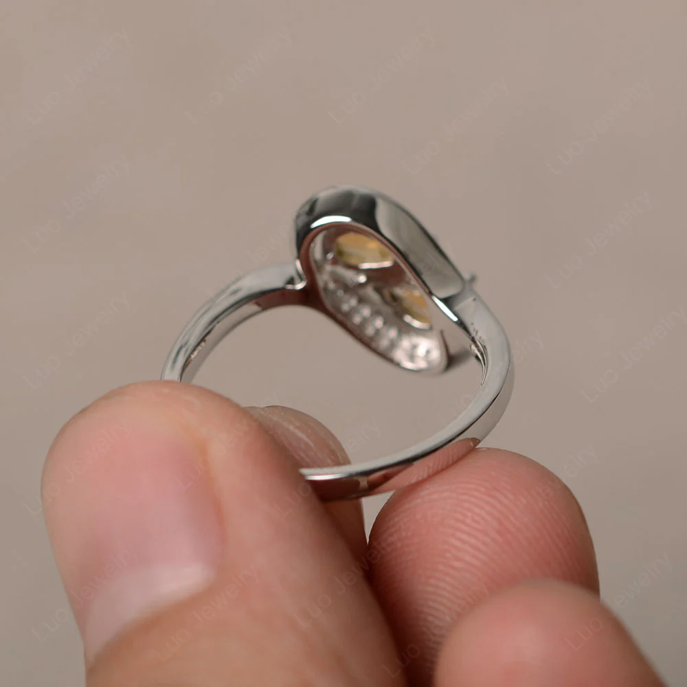 Two Stone Pear Shaped Citrine Mothers Ring - Image 2