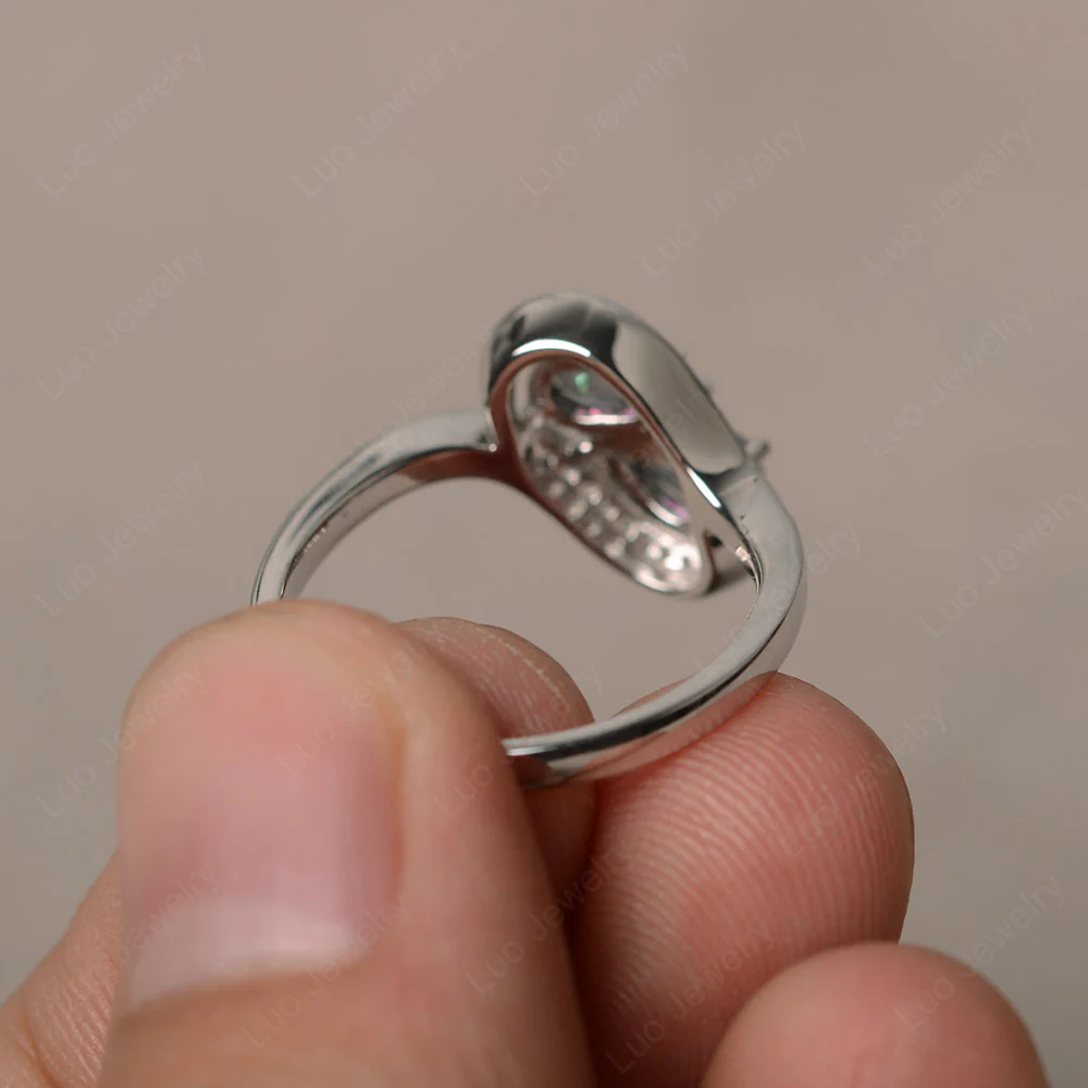 Two Stone Pear Shaped Mystic Topaz Mothers Ring - Image 2